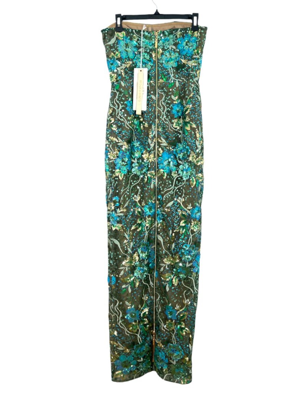 Bronx & Banco Dahlia Maxi Dress Teal US 6 / Medium New $880 - Picture 4 of 6